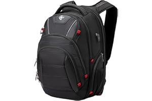 Swissdigital Design Travel Backpack for men, TSA Friendly USB Charging RFID Protection Business Backpack Fits 15.6" Laptops Black | J14-BR