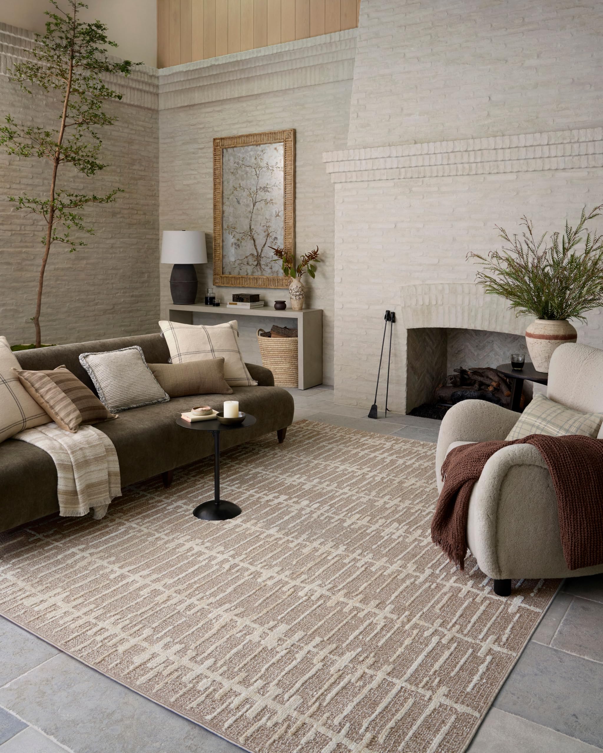 Photo 1 of Loloi Amber Lewis Bexley Collection BEX-02 Taupe/Natural 7'-10" x 10' Area Rug Neutral, Textured, Living, Bedroom, Dining, Carpet