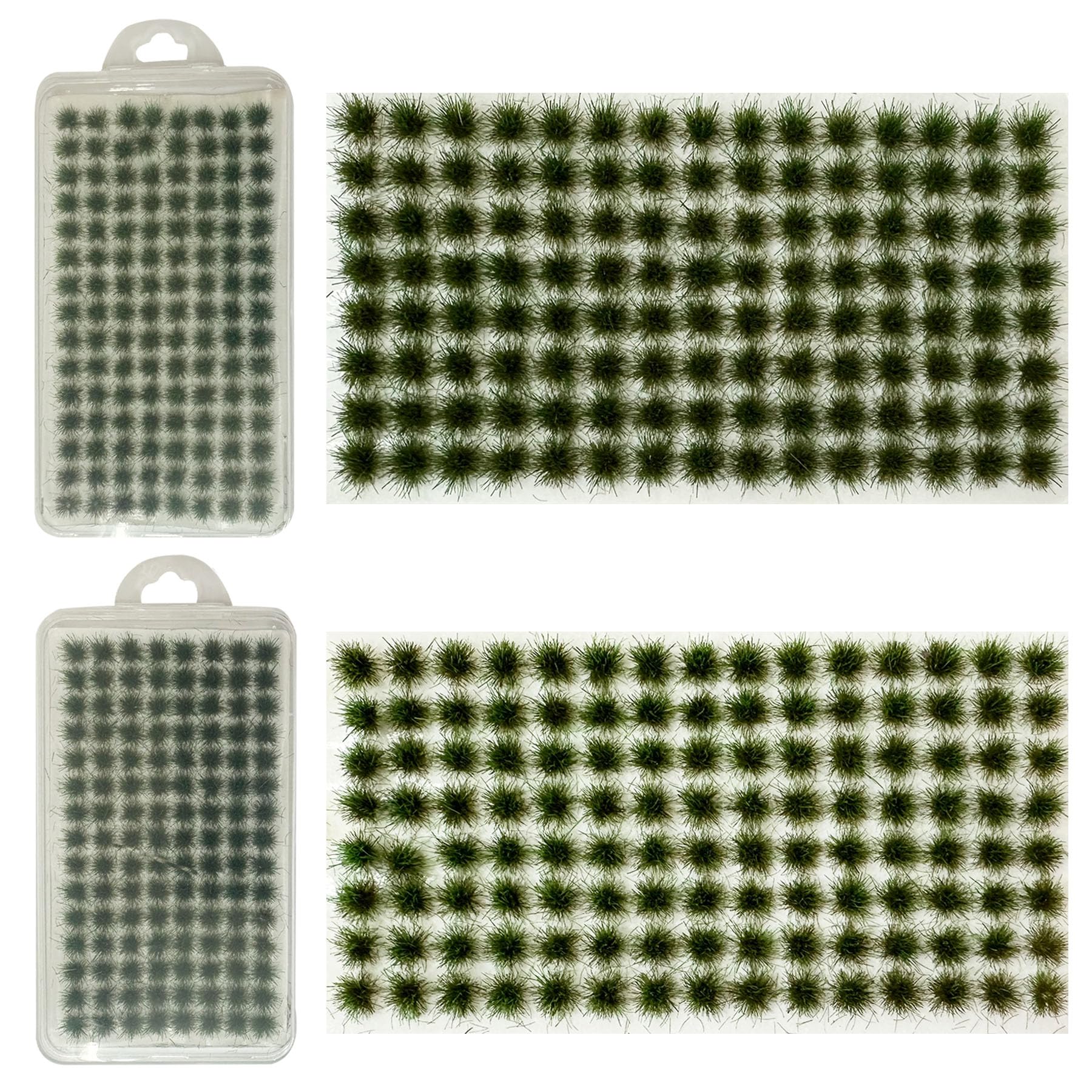 Woohome Miniature Colorful Flower Cluster, Static Grass Tuft Model Vegetation Groups for DIY Model Train Landscape Railroad Scenery (Green)