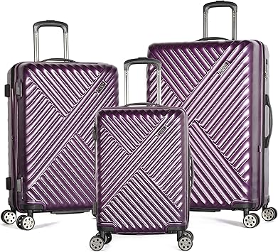 purple hard case luggage