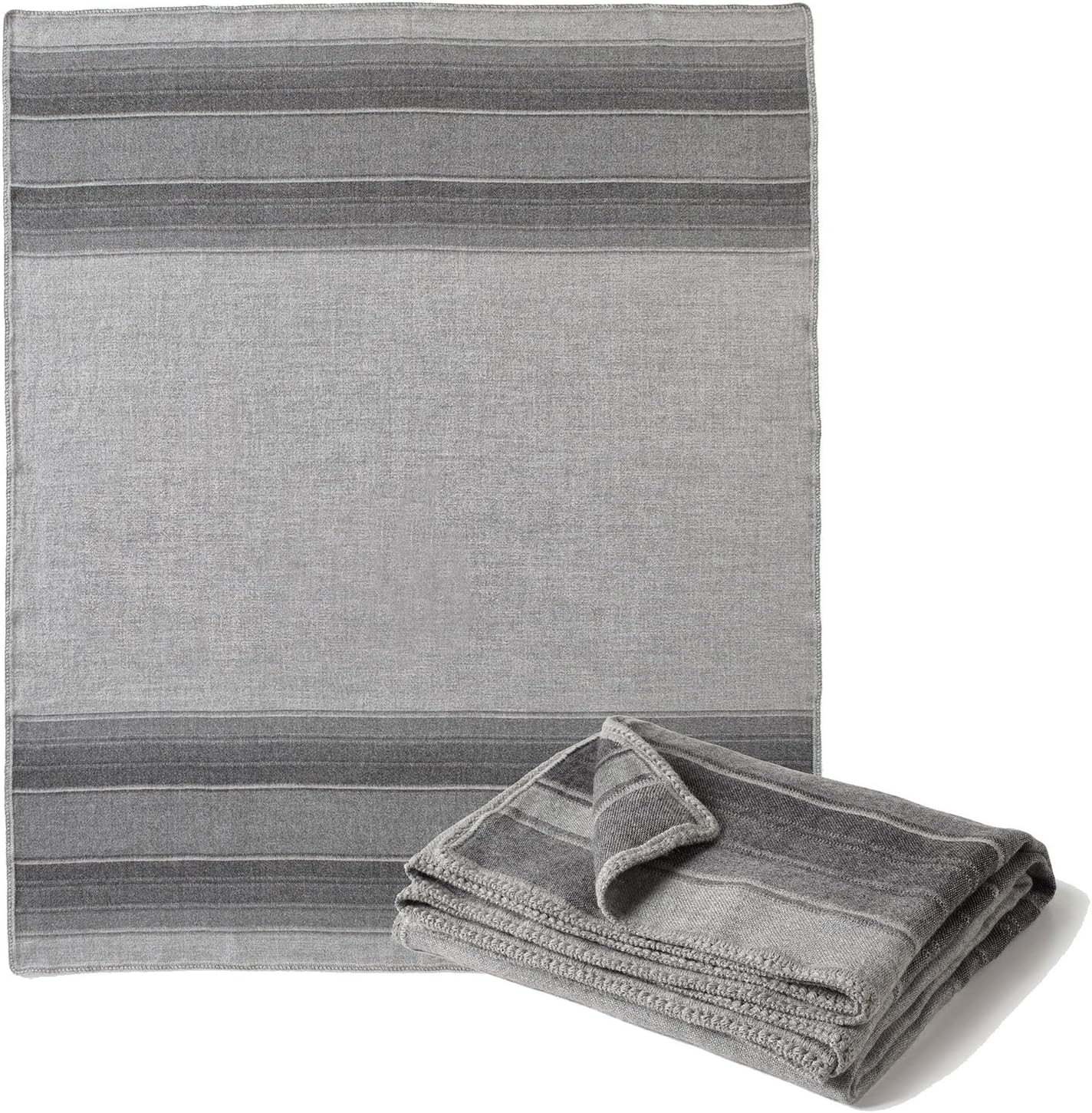 Super Soft Baby Alpaca Throw Blanket Gray Striped