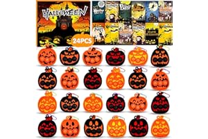 KISS MONKEY Halloween Party Favors for Kids 24 PCS Halloween Pumpkin Pop Fidget Toys,Halloween Toys Treats for Kids,Halloween Goodie Bag Stuffers,Halloween Classroom Prizes
