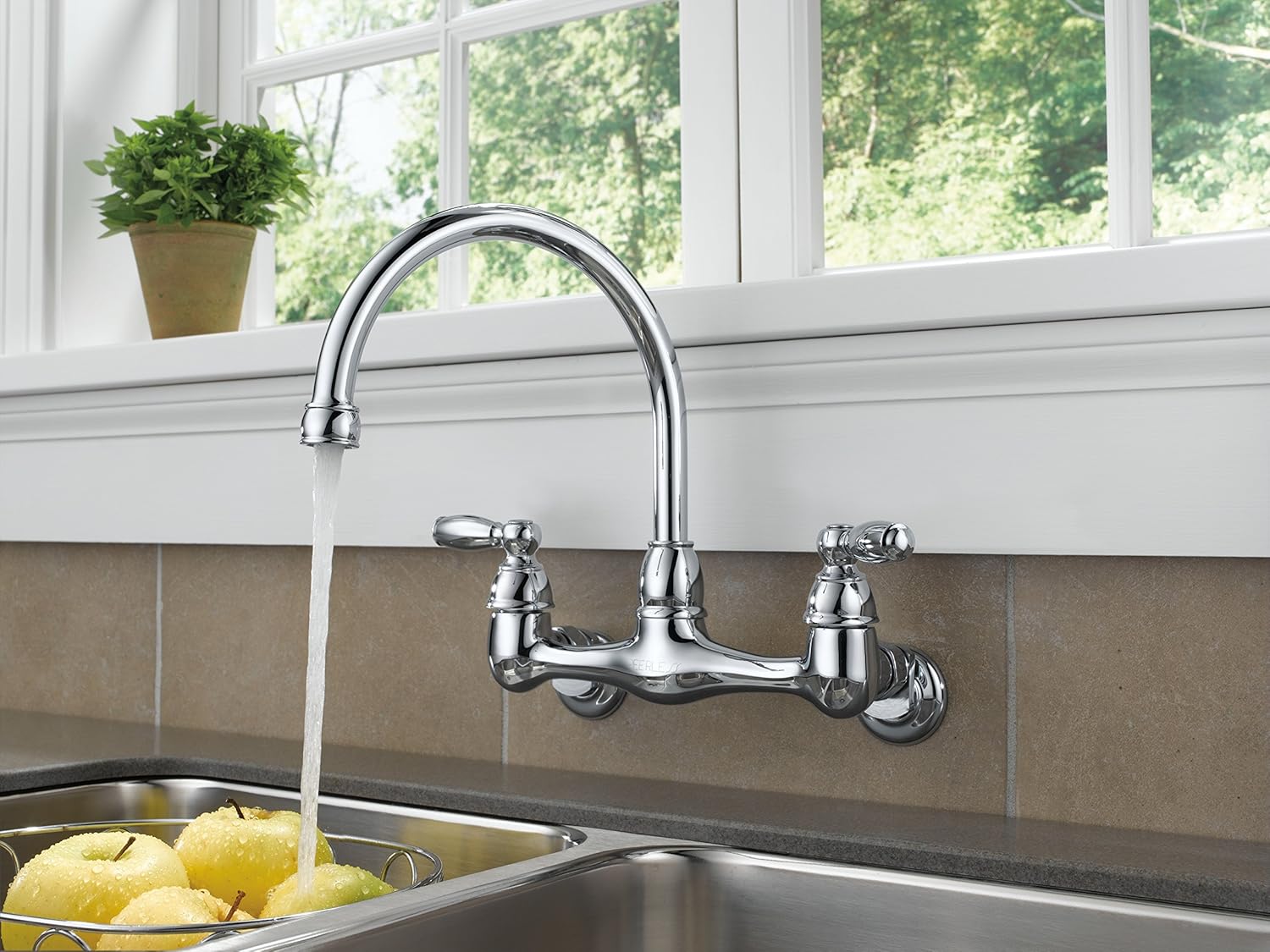 Peerless 2-Handle Wall Mount Kitchen Sink Faucet, Chrome P299305LF - Bar Sink Faucets - 