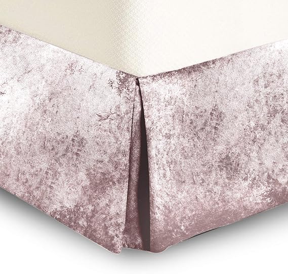 Intimates Crushed Velvet Bed Valance Premium Bedroom Collection (Blush Pink, Single) Amazon.co