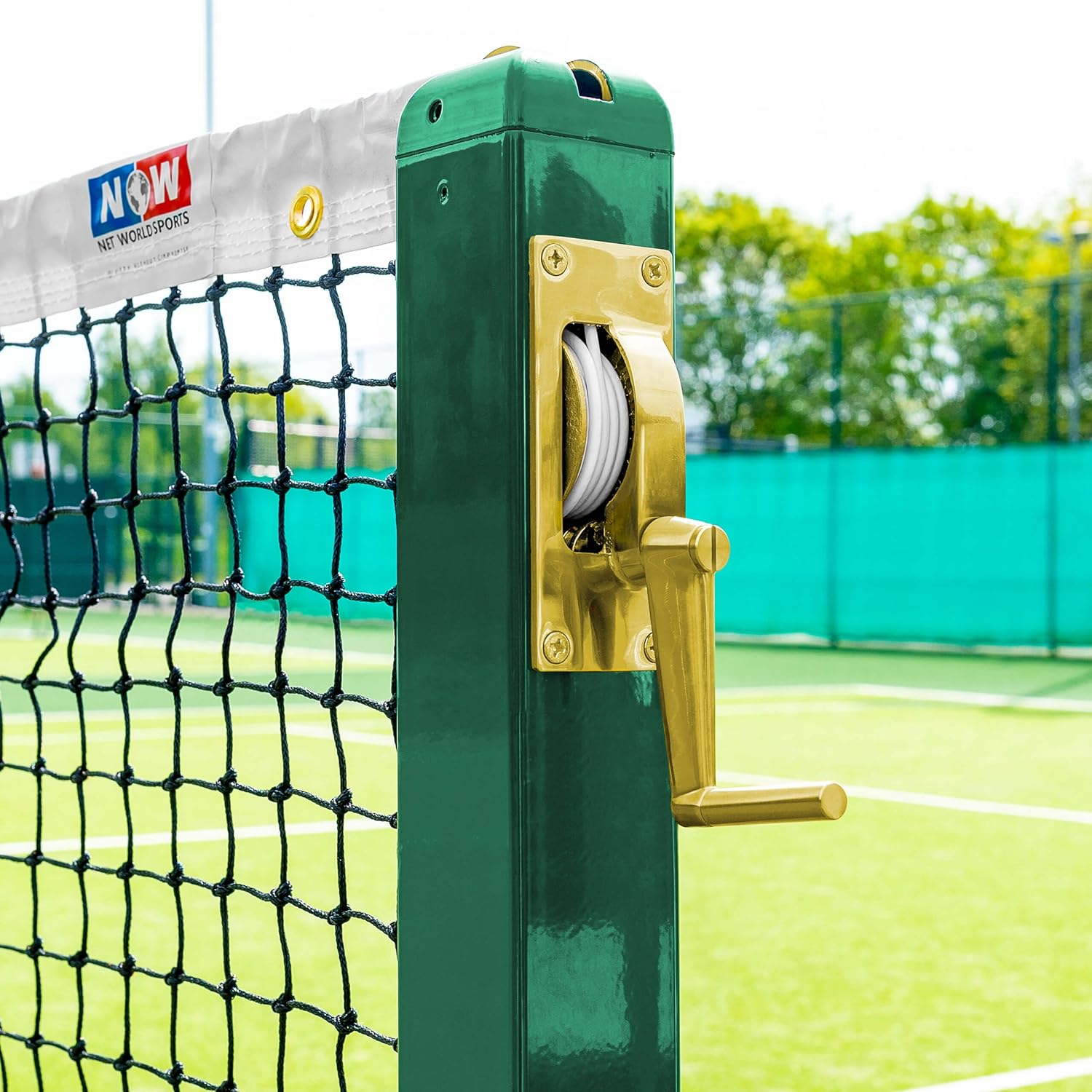 Vermont Tennis Post Winder Mechanism & Handle [3 Styles] | Premium Brass – Square & Round Tennis Posts (Large Square) : Sports & Outdoors