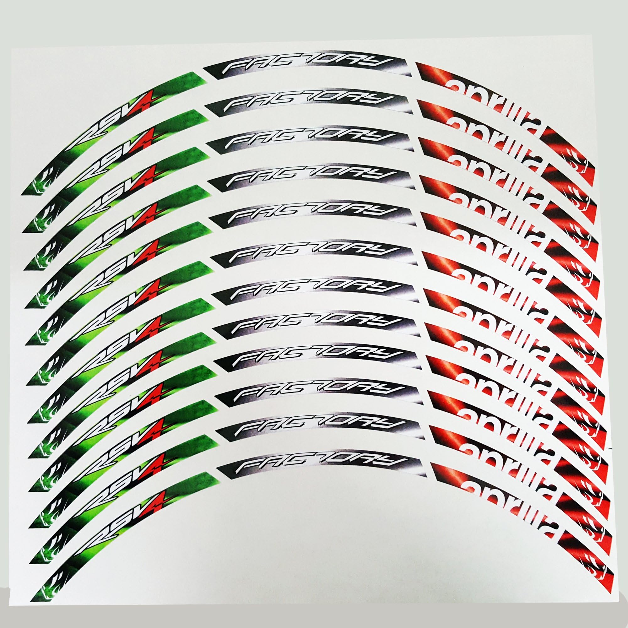Aprilia RSV4 Factory wheel rim Italian style graphics stickers decals RSV 4