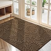 BEQHAUSE Door Mats 32”x48”, Dirt Trapper Doormats Indoor, Non-Slip Washable Entryway Rugs, Super Absorbent Welcome Mat for Front Door, Muddy Shoes & Paws, Brown