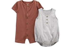 Simple Joys by Carter's baby-boys Button Rompers, Pack of 2Romper