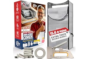 THERMAL ARMOR Premium Energy Saving Attic Stairs Insulation Cover – Full Set Extra Thick, Double Bubble, Fits 54" x 25" x 11" Pull-Down Door - Universal Size - Full Kit