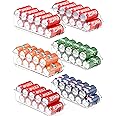 Simple Houseware Can Dispense Refrigerator Organizer Storage, Clear, Set of 6