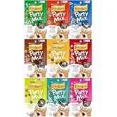 Friskies Party Mix Crunch Variety Pack (9 Flavors) - Wild West, Morning Munch, Mixed Grill, Picnic, Beachside, Cheezy Craze, Original, California Dreamin', and Meow Luau