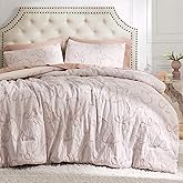 Bedsure Queen Comforter Set, GentleSoft™ 3 Pieces Bow Cute Bedding Pink Room Decor Aesthetic, Queen Bedding Sets Gifts for Her Women, 1 Bed Pink Comforter, 2 Pillow Shams, 90x90 Inches