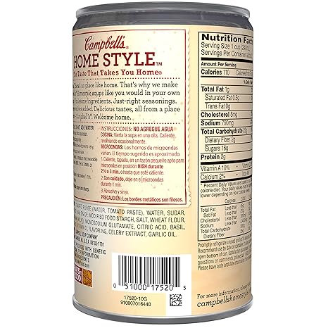 Campbells Homestyle Soup, Harvest Tomato with Basil, 18.7 Ounce