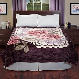 Lavish Home Rose Heavy Thick Plush Mink Blanket - 8 Pound
