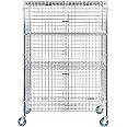 TableTop King NSF Mobile Chrome Wire Security Cage Kit - 24" x 48" x 69"