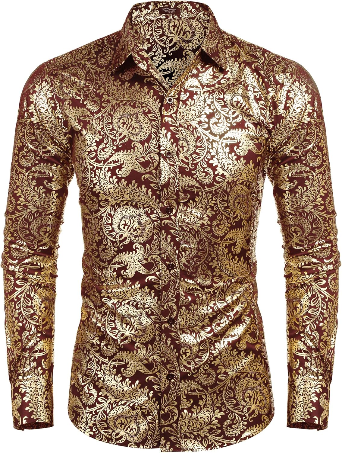 COOFANDY Men's Luxury Design Shirts Floral Dress Shirt Casual Button Down Shirts at  Men’s Clothing store