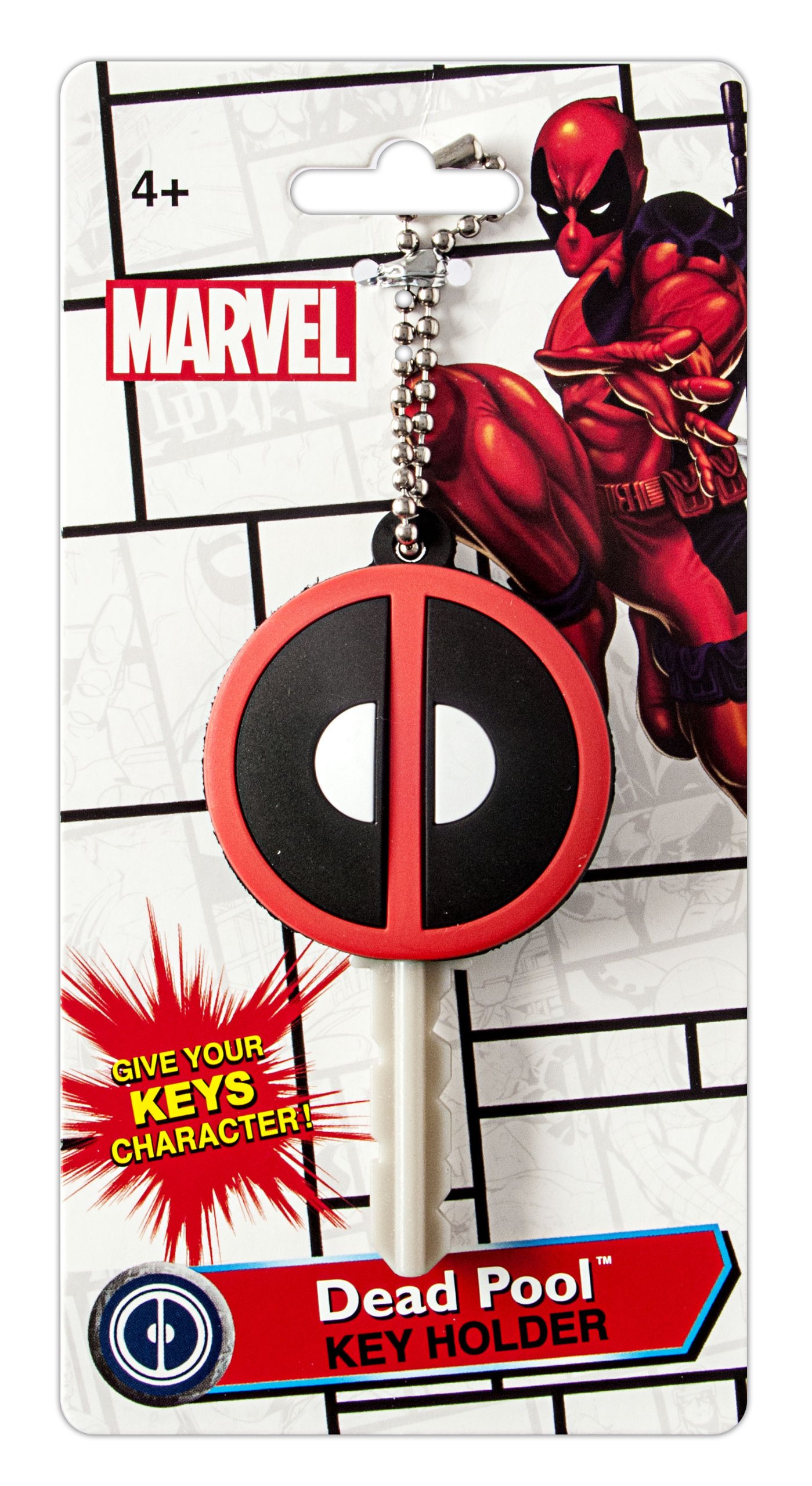 Marvel Deadpool Logo Soft Touch PVC Key Holder Multi-colored, 1"