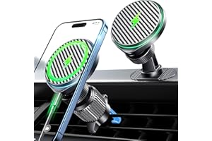 Qifutan for 15W Magsafe Car Charger Fast Charging Automotive Ultra Magnetic Car Phone Holder Dashboard Vent Wireless Car Charger Fits for iPhone 15 14 13 12 Pro Max Android Smartphone