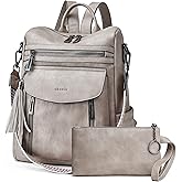 Shrrie Backpack Purse for Women Fashion Leather Backpack Purse Designer Travel Backpack Convertible Shoulder Bag with Wristlet
