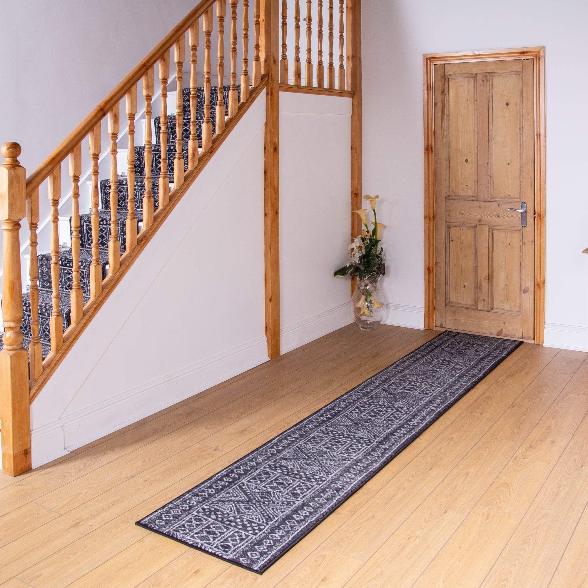Afrikans Hallway Carpet Runner | Any Length Between 150cm - 600cm | Beige, Grey, Taupe, Red, Black