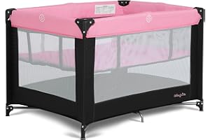 DREAM ON ME Zazzy Portable Playard with Removable Bassinet, Folding Mattress Pad & Travel Bag – Lightweight, Compact Baby Playard with 360° Mesh Visibility – Ideal for Travel, Home & Grandparents' Visits