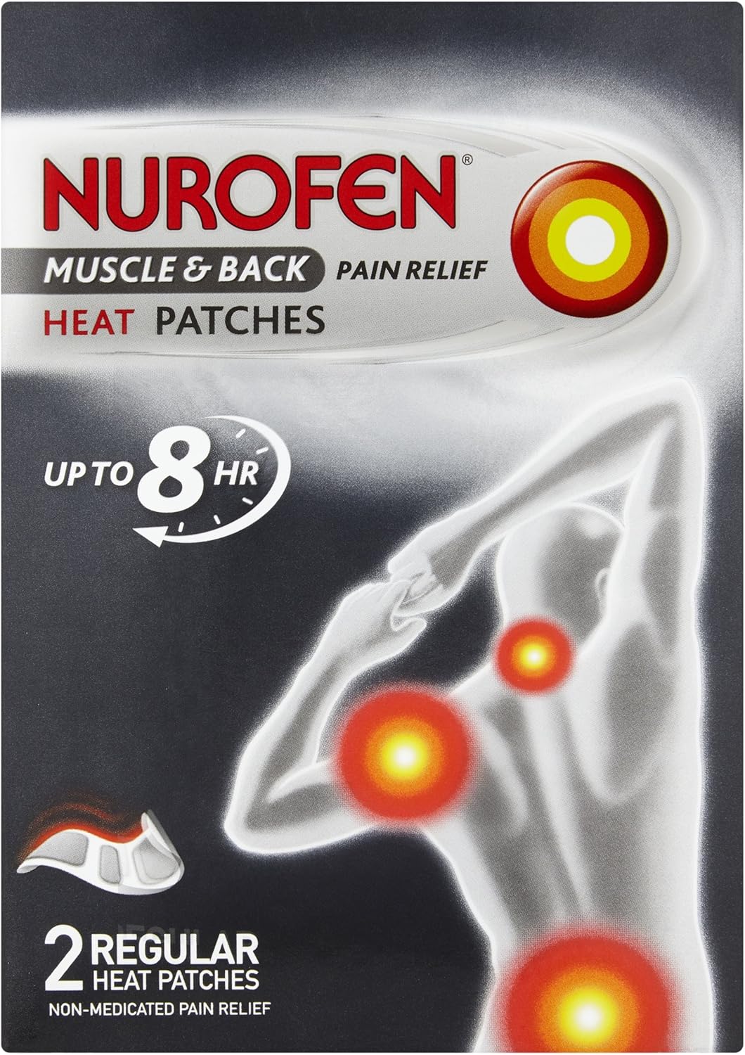Nurofen Muscle and Back Heat Patches, Regular Size Pack of 2 (Total 4