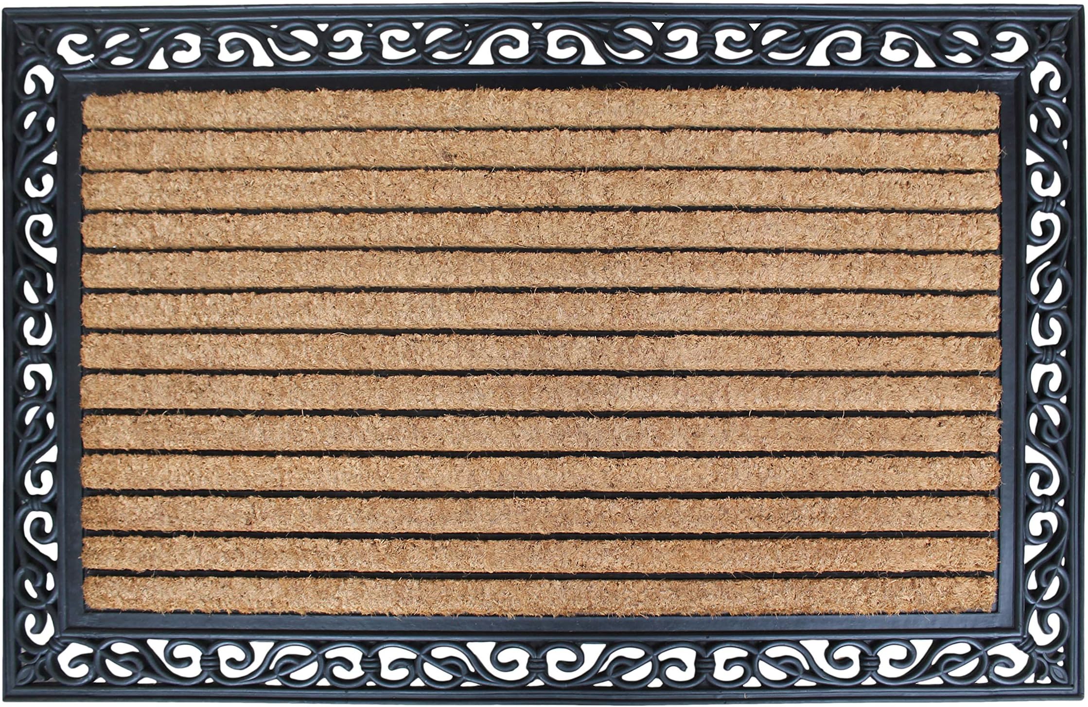 A1 Home Collections Natural Coir & Rubber Door Mat, 30"x48" – Thick, Durable, Heavy Duty, Anti-Shed, Fade-Resistant, Long-Lasting Outside Entrance Large Doormat for Front Porch