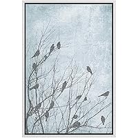 SIGNWIN Framed Canvas Wall Art Birds on Tree Canvas Prints Home Artwork Decoration for Living Room,Bedroom - 16x24 inches