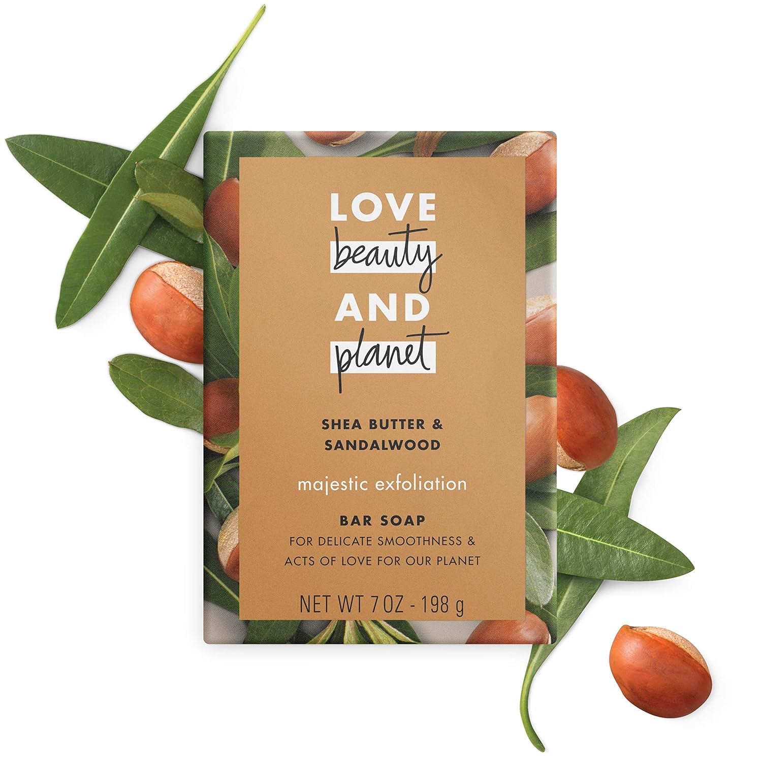 Love Beauty And Planet Majestic Exfoliation Bar Soap Shea Butter & Sandalwood, 7 oz, Pack of 3 : Beauty