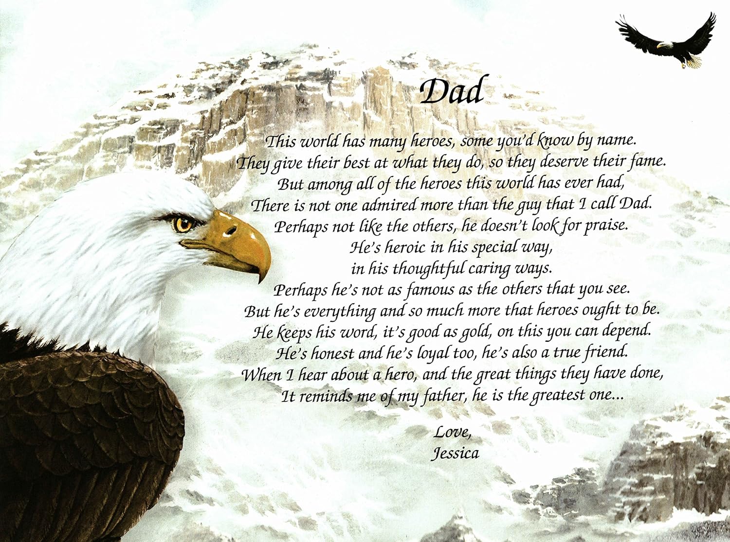 Amazon Com Names To Remember What S In A Name Eagle Mountain Gift For Dad Hero Sentimental Poem Father S Day Birthday Or Just Because Posters Prints