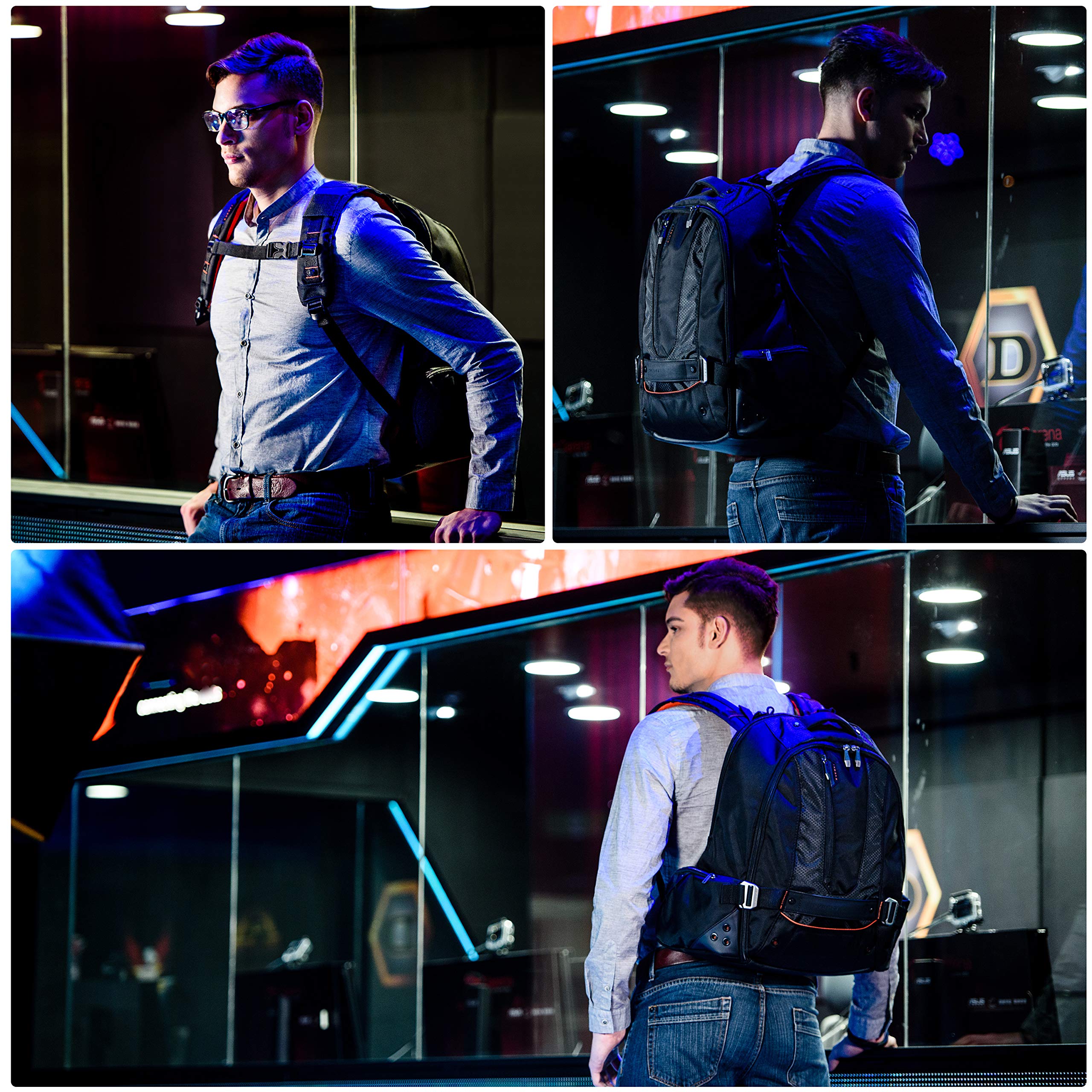 Everki Beacon Laptop Backpack With Gaming Console Sleeve, Fits Up To 18Inch (EKP117NBKCT) on