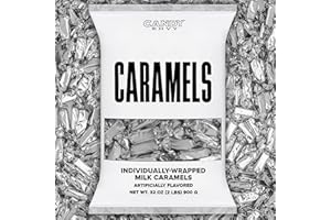 Candy Envy - Individually Wrapped Caramels - Silver Wrapper - 2 Pound Bulk Silver Candy