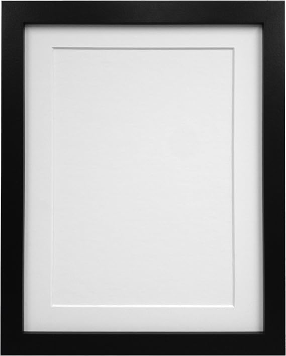FRAMES BY POST 25 mm Wide H7 Black Picture Photo Frame with White Mount