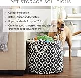 Bone Dry Striped Paw Patch Bin Large Round Navy 15x18x18 Storage view 7