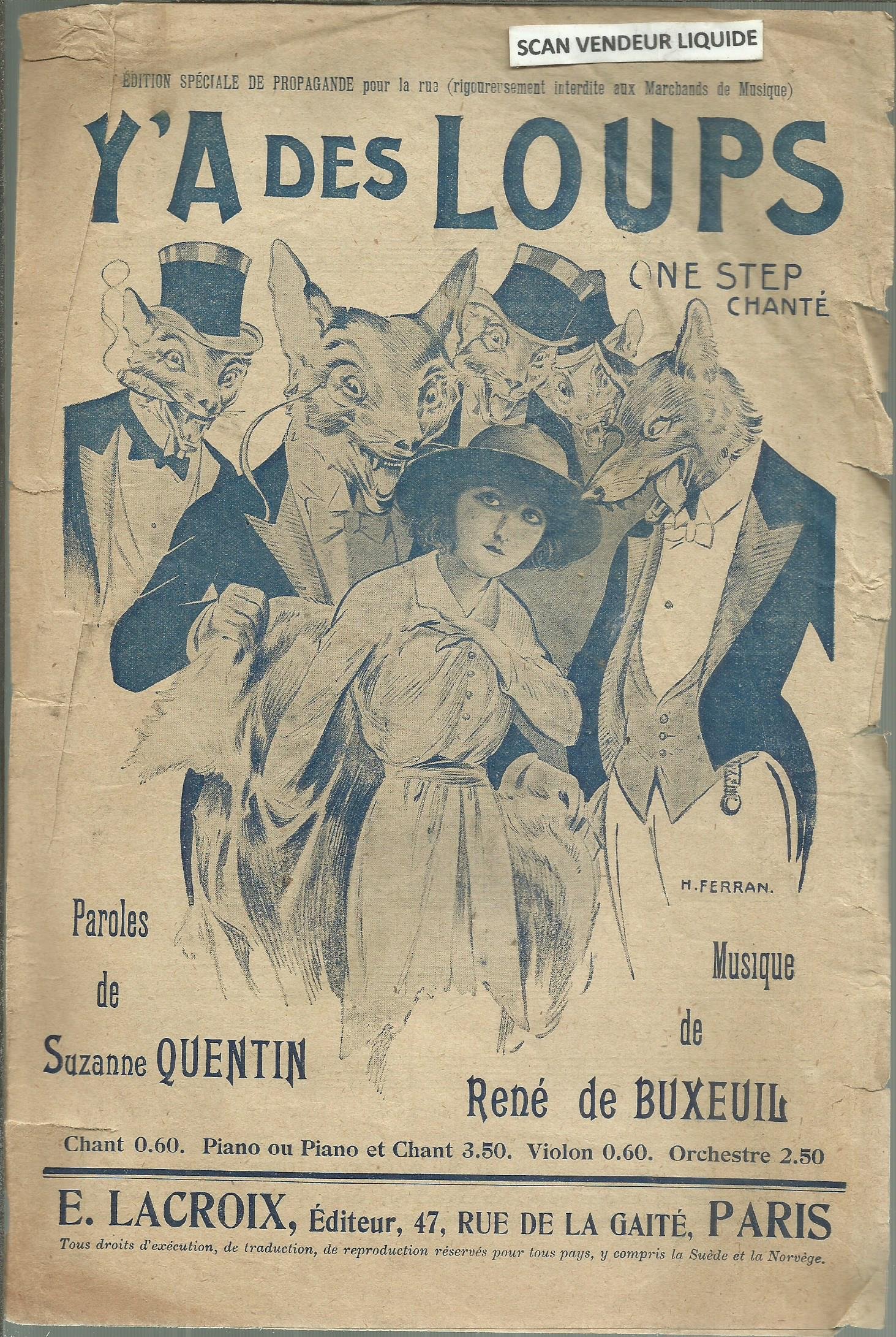 Amazon Fr Y A Des Loups One Step Chante Partition Paroles De Suzanne Quentin Musique De Rene De Buxeuil Livres