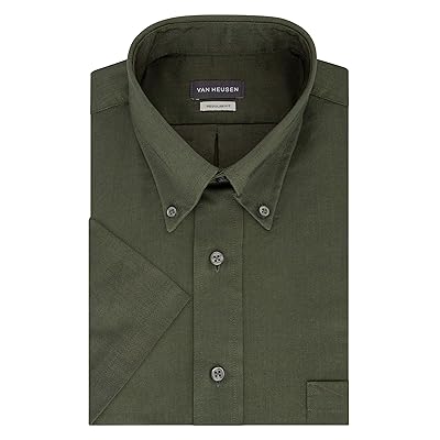 slim fit dress slacks Van Heusen Regular Fit Ultra Wrinkle Free Stretch FLEX Solid Dress Shirt in  White main image 0