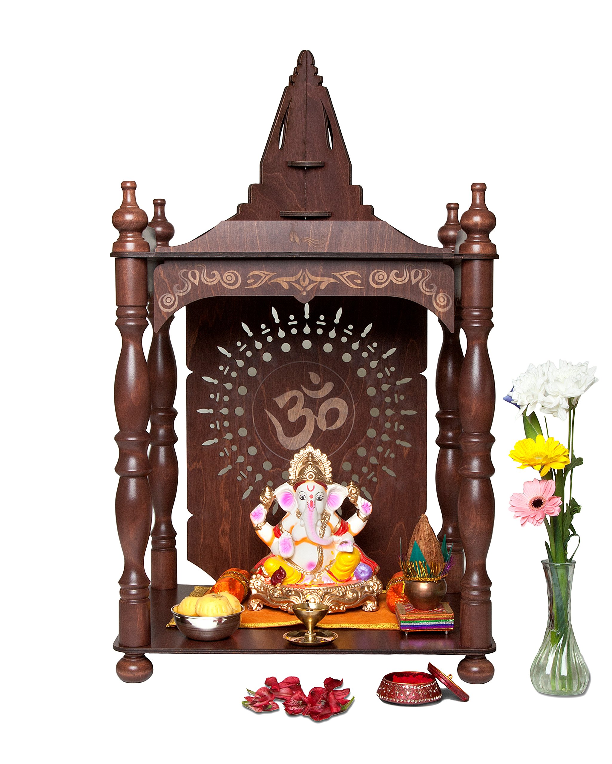 Home Temple, Altar, Pooja Mandir (Mahogany) Buy Online in UAE