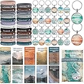 Cunno 25 Set Easter Christian Gifts Scripture Religious Bracelets Bible Engraved Keychains Emergency Numbers Prayer Bookmark