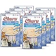 INABA Churu Cat Treats, Grain-Free, Lickable, Squeezable Creamy Purée Cat Treat/Topper with Vitamin E, Taurine, & Green Tea, 80 Tubes, Tuna and Scallop Variety Box