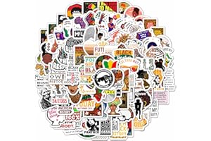 BulbaCraft 100Pcs Black History Stickers for Kids & Adults - Black History Month Stickers Bulk, African American Stickers, Black History Gifts, Black History Month Gifts, Black History Decorations