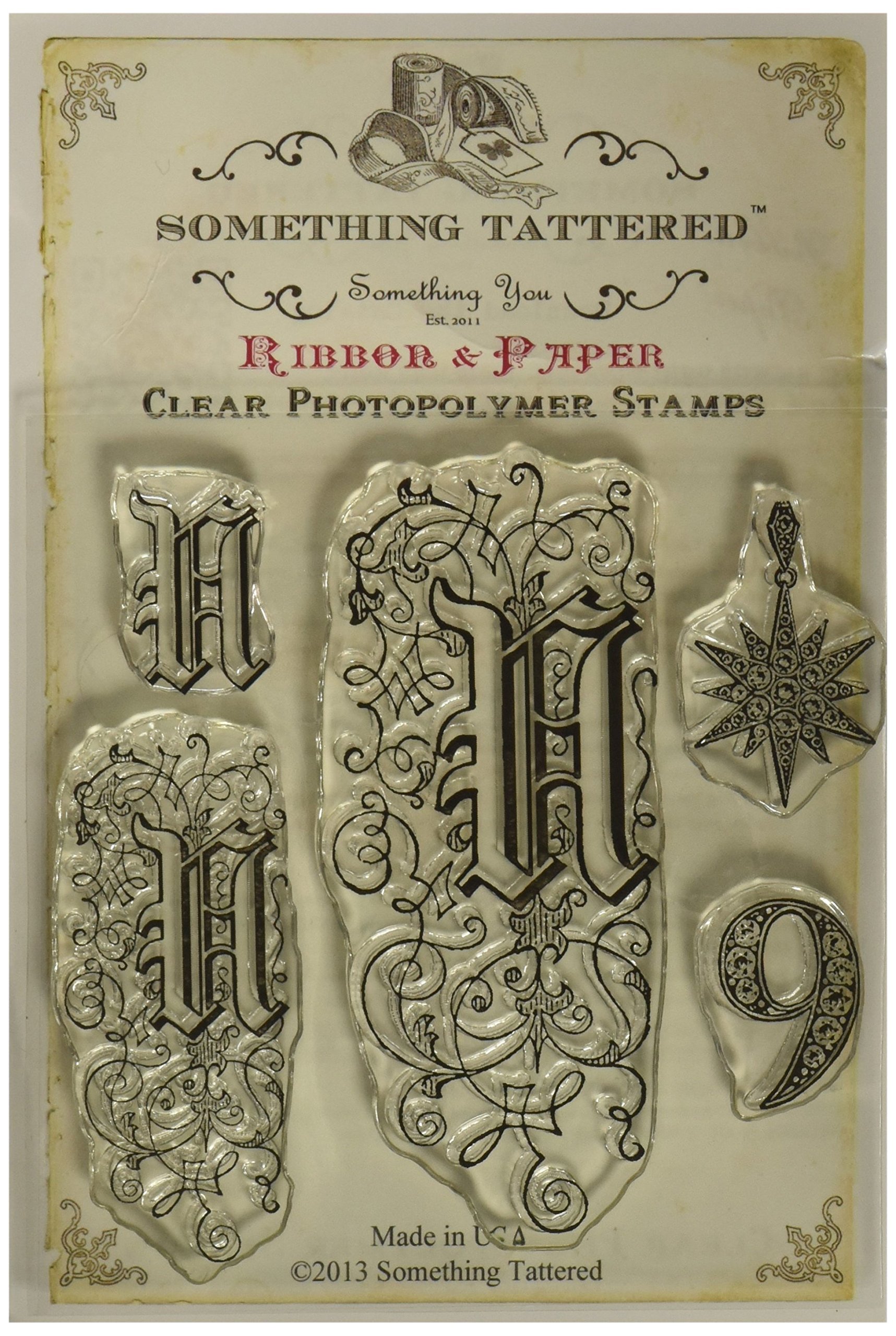 Something Tattered N initial Monogram Stamp, Clear