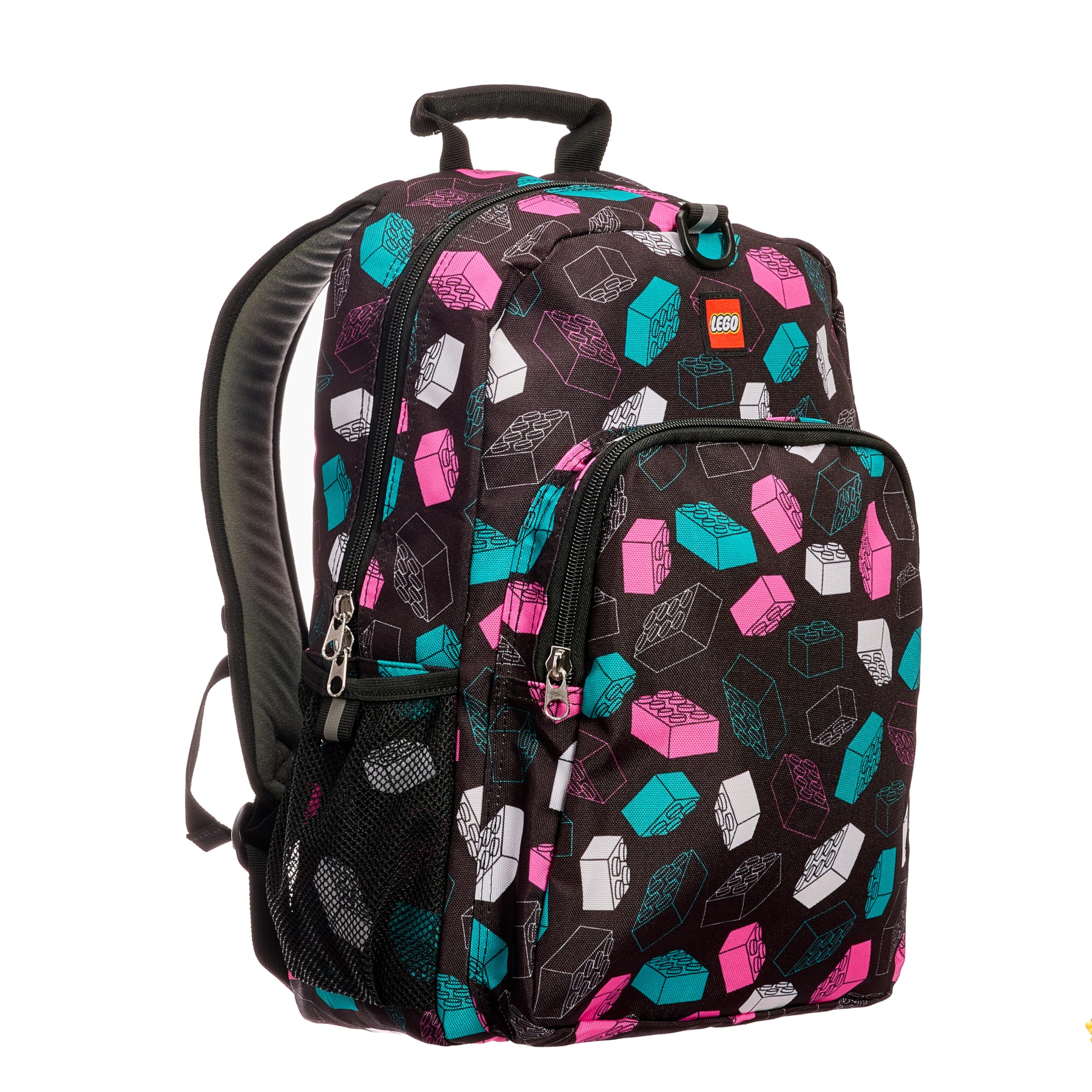 LEGO Iconic Prints Kids School Backpack Bookbag, for Travel, On-the-Go, Back to School, Boys and Girls, with Adjustable Padded Straps and Fun patterns, Multicolor Brick Image