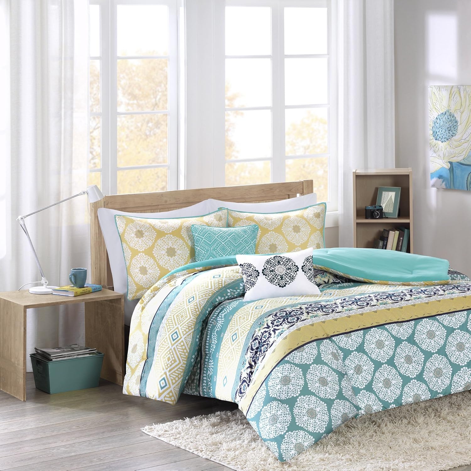 5 Piece Girls Unique Classic Tribal Geometric Pattern Comforter