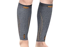 ITHW Copper Calf Compression Sleeve for Men & Women, Leg Compression Sleeve for Shin Splint Relief, Varicose Veins, Calf Tear