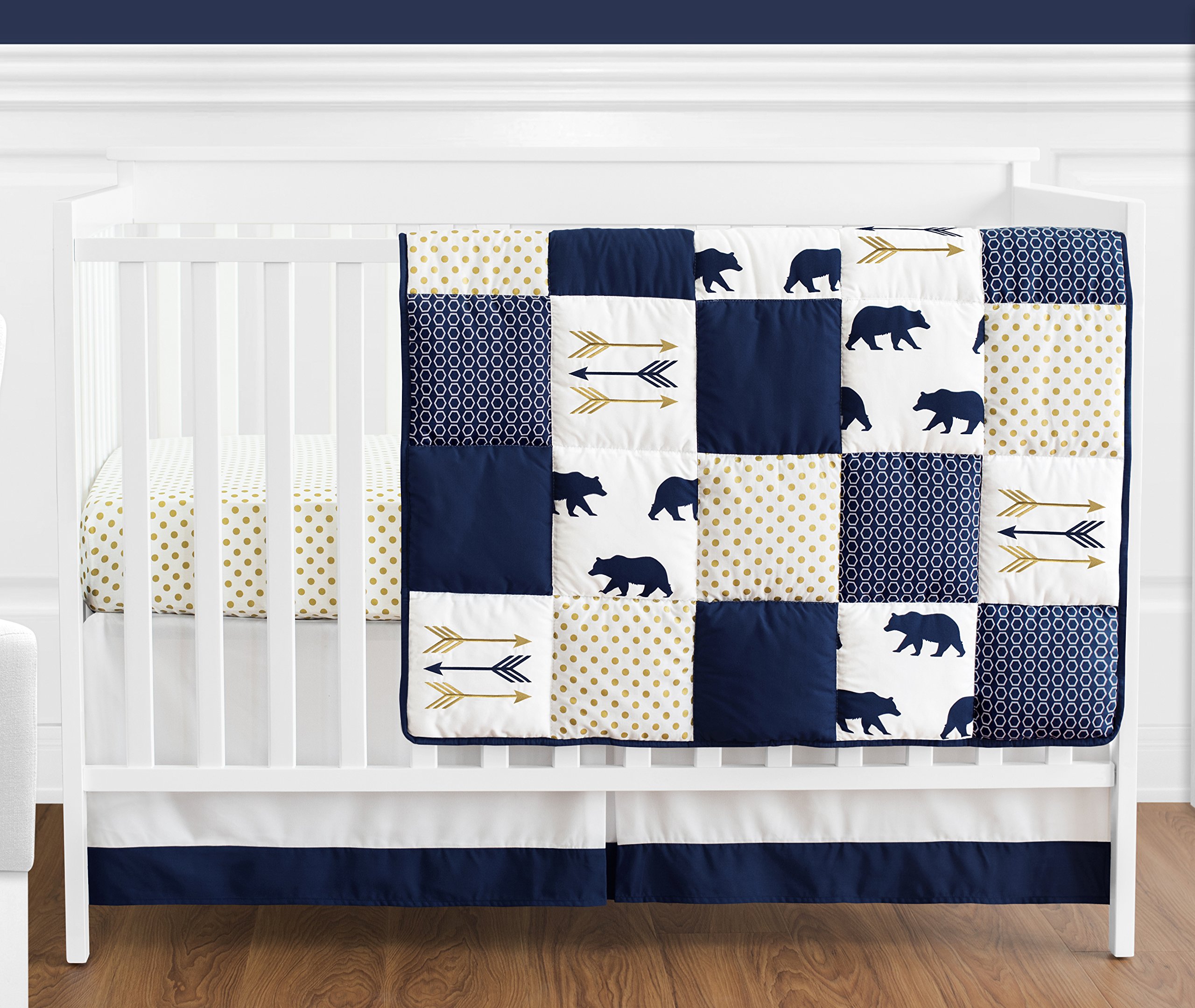 navy blue crib blanket