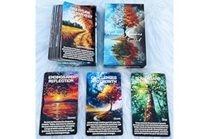 GZXINKE Nature and Seasons Oracle Deck, Phases and Forests Oracle Deck for Beginners, 54 Cards for Intuition, Healing, and Personal Growth, Animal Symbols, Moon, Seasonal Shifts
