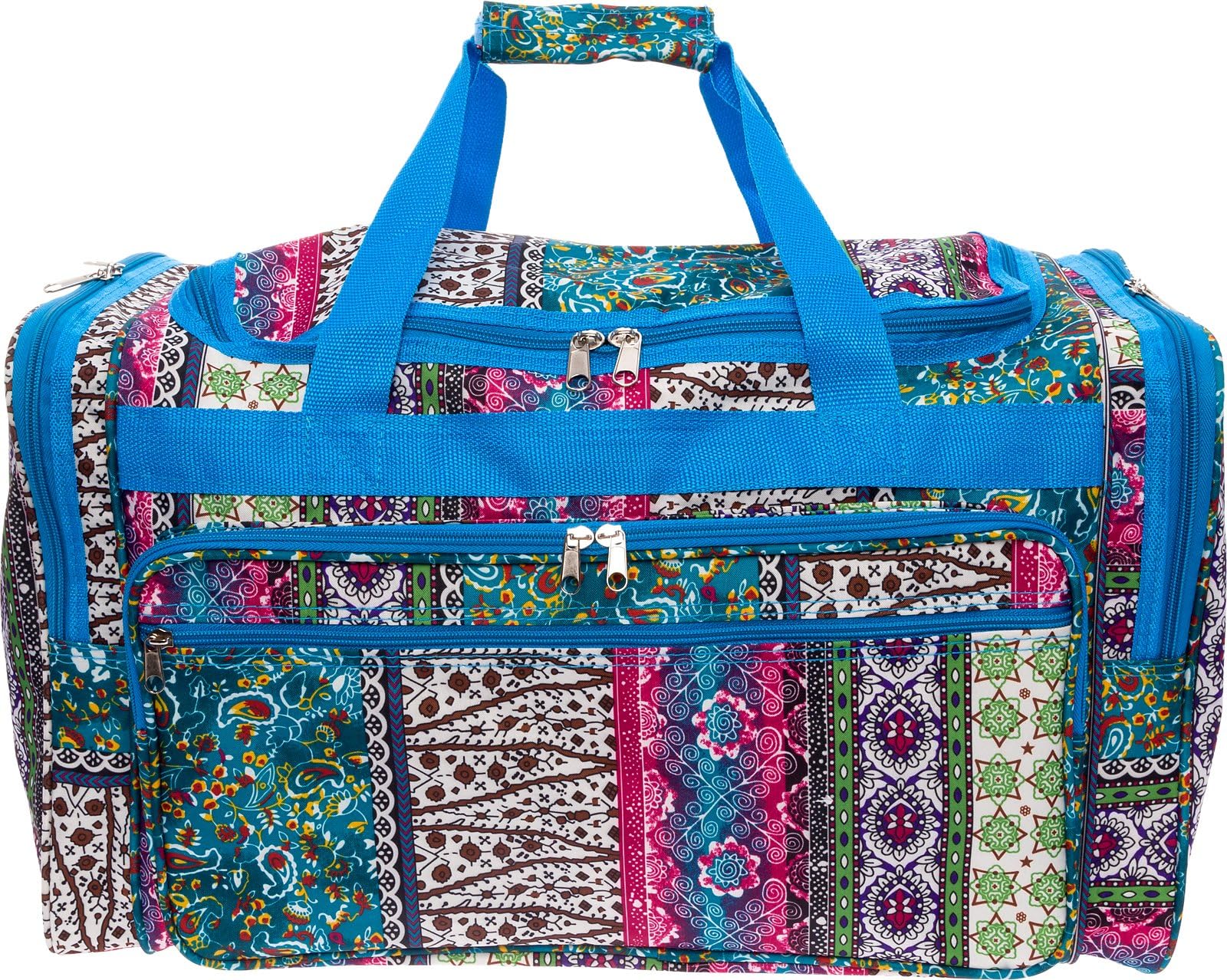 SilverHooks Women's 22 inch Printed Duffel Bag (Boho W/Turquoise Trim)