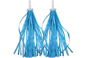 ARTCXC 2pcs 29cm Length Polyester Silky Ribbons Streamers Bike Tassels Handlebar Tassels for Children Kid's Bike,Bicycle,Scooter,Baby Carrier Grips Decoration (Blue)