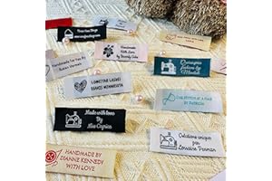 100 pcs Woven Labels – Personalized 100% Polyester Sewing Tags for Handmade Gifts and Small Projects – Durable and Fade-Resis