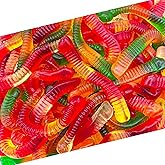 Halloween Gummy Worms, Chewy Candy, Fruit Flavored, 1 Lb Bag | Strawberry, Tangerine, Pineapple, Halloween Candy for Goodie Bags